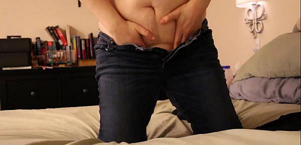  Wife takes creampie from behind in jeans